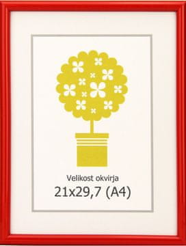 Karako Okvir za fotografiju 21x29,7 cm, plastika, za zid, 95 crvena A4