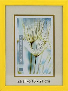 Karako Okvir za fotografiju 15x21 cm, drveni, stolni, zidni, 10 žuta