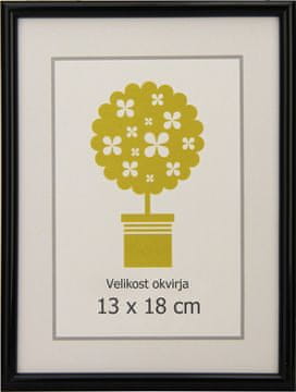 Karako Okvir za fotografiju 13x18 cm, plastika, stolni, zidni, 95 crni