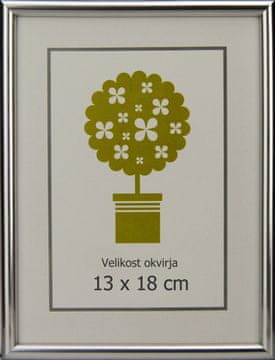 Karako Foto okvir 13x18 cm, plastika, stolni, zidni, 95 srebrni