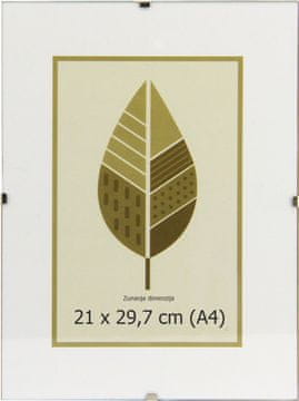 Karako Okvir za fotografiju 21x29,7 cm, Clip - Klip, staklo i stražnja ploča s kopčama