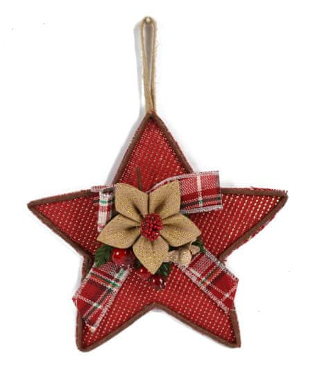 DUE ESSE božićna viseća zvijezda, tkanina, 28 cm