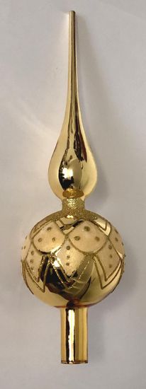 DUE ESSE vrh, božični ukras, stakleni, zlatni, 33 cm