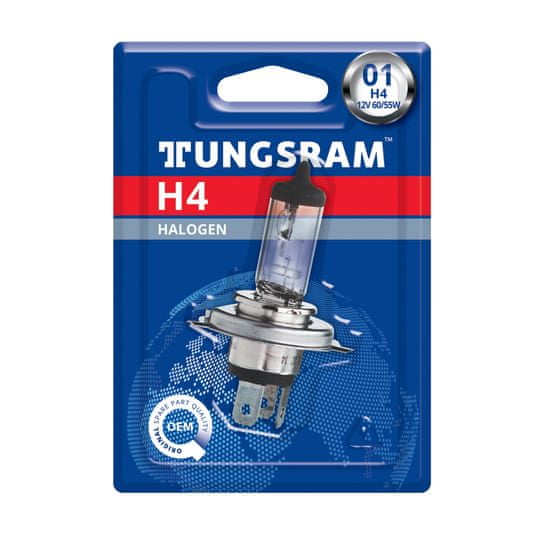 Tungsram H4 halogena žarulja, 60/55 W, 12 V, PP43t, Blister