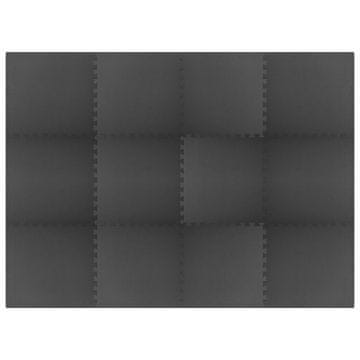 Vidaxl Podne prostirke 12 kom 4,32 m² pjena EVA crne