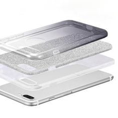 Silikonski maskica Bling 2u1 za Samsung Galaxy S20 Plus G985, srebrno-siva