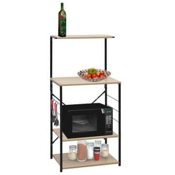 Vidaxl Ormarić za mikrovalnu pećnicu crni i hrastov 60x39,6x123 cm