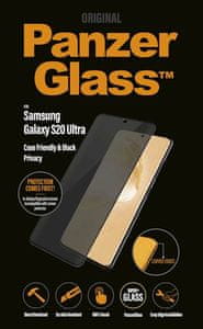 Zaštitno staklo PanzerGlass za Samsung Galaxy S20 Ultra, Privacy, s crnim rubom