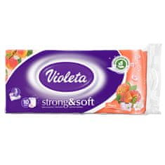 Violeta Strong & Soft toaletni papir, Breskva, 3-slojni, 10/1
