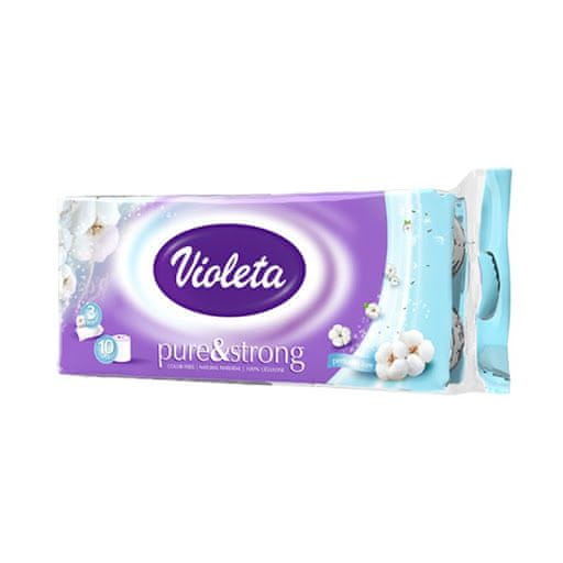 Violeta Pure & Strong toaletni papir, pamučni, 3-slojni, 10/1