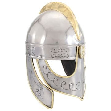 Vidaxl Replika kacige Beowulf, LARP, srebrni čelik