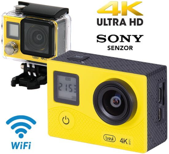 Trevi GO 2500-4K aktivni sportski fotoaparat, 4K-UHD,WiFi, Sony senzor, žuta