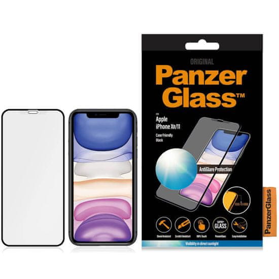 PanzerGlass Anti-Glare staklo za iPhone Xr/11, kaljeno, crno
