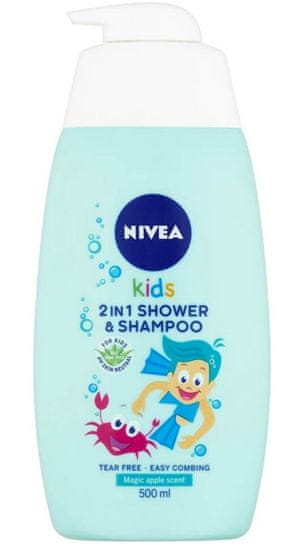 Nivea 2u1 Shower & Shampoo dječji gel za tuširanje i šampon, s mirisom jabuka, 500 ml