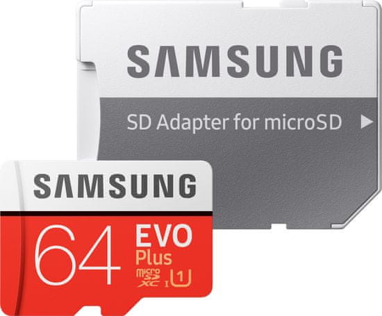 Samsung Evo Plus MicroSDXC memorijska kartica, 64 GB, UHS-I, SD adapter