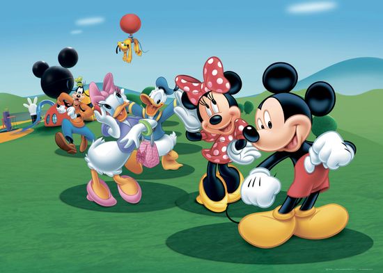 AG Design fototapeta Mickey Mouse pleše s prijateljima, 156 x 112 cm, 4 komada