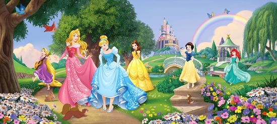 AG Design fototapeta Disney princeze u parku, 202 x 90 cm