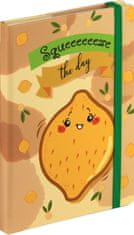 nb grafo Notes - bilježnica A5 crte tvrde korice, 96 listova, s gumicom, 0640.10, Voće limun