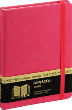 nb grafo Notes - bilježnica A6 crte tvrde korice, 96 listova, s elastičnom vrpcom, 0345,12, Acapulco roza