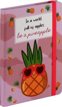 nb grafo Notes - bilježnica A5 crte tvrde korice, 96 listova, s elastičnom trakom, 0640.14, Voće ananas