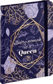 nb grafo Notes - bilježnica A5 crte tvrde korice, 96 listova, s gumicom, 0687.07, Zlatno plava