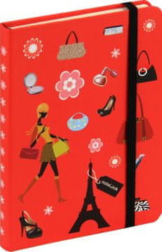 noteLook Notes - bilježnica A6 crte tvrde korice, 100 listova, s gumicom, 65843, Shopping