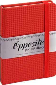 nb grafo Notes - bilježnica A5 crte tvrde korice, 96 listova, s gumicom, 0605.03, Opposite crvena