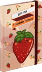 nb grafo Notes - bilježnica A5 crte tvrde korice, 96 listova, s gumicom, 0640.06, Voće jagoda