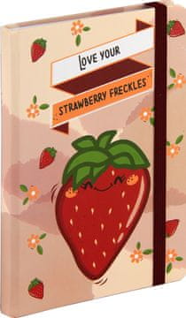 nb grafo Notes - bilježnica A5 crte tvrde korice, 96 listova, s gumicom, 0640.06, Voće jagoda