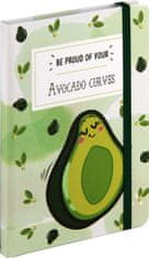 nb grafo Notes - bilježnica A5 crte tvrde korice, 96 listova, s gumicom, 0640.01, Voće avokado