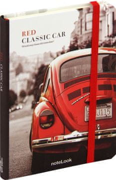 noteLook Notes - bilježnica A6 crte tvrde korice, 100 listova, s gumicom, 79185, Red auto