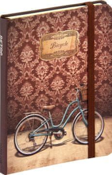 noteLook Notes - bilježnica A6 crte, tvrde korice, 100 listova, s gumicom, 79758, Retro bicikl