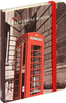 noteLook Notes - bilježnica A6 crte tvrde korice, 100 listova, s elastičnom trakom, 79192, Crveni govornički blok