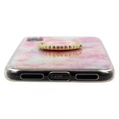 Marmor Ring ovitek za Samsung Galaxy A71 A715, silikonski, roza, z bleščicami