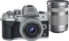 Olympus E-M10 Mark IV fotoaparat, srebrni + 14-42 EZ + 40-150
