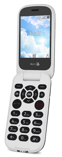 Doro 7060 mobilni telefon, crno-bijel