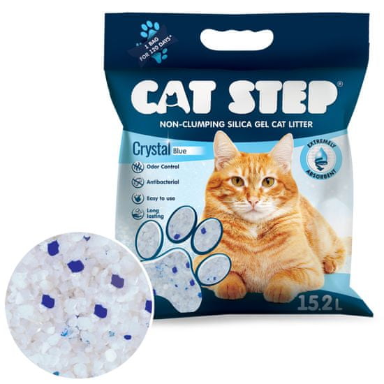 CAT STEP Crystal Blue pijesak za mačji wc, 6,68 kg