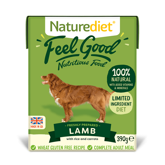 Naturediet Feel Good Lamb pseća hrana, janjetina sa povrćem i rižom, 390 g