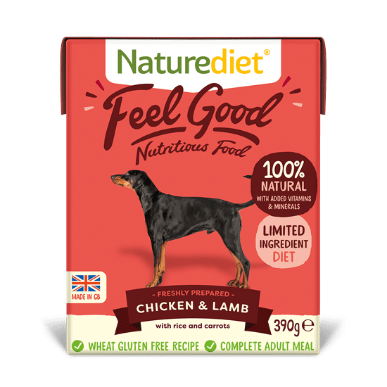 Naturediet NatureDiet Feel Good Chicken&Lamb pseća hrana, janjetina i piletina, 390 g