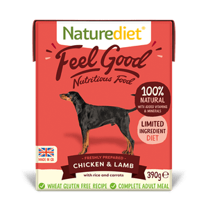 NatureDiet Feel Good pasja hrana Chicken&Lamb, 390 g