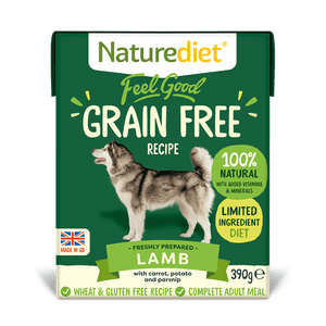 NatureDiet Feel Good Grain Free Lamb pasja hrana, 390 g