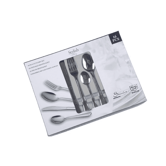 Alpina Stylish set pribora za jelo 16 komada, nehrđajući čelik, srebrni