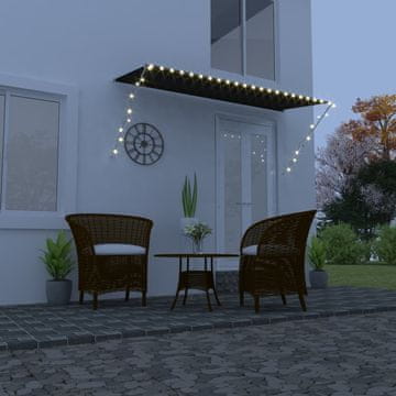 Vidaxl Rolo tenda s LED rasvjetom, 300 x 150 cm, antracit