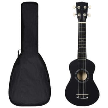 Vidaxl Set dječjeg ukulelea Soprano s torbom crni 21