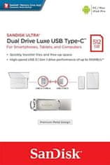 SanDisk Ultra Dual Luxe USB C i USB memorijski stick, 1 TB, srebrni