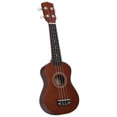 Vidaxl Set ukulelea Soprano s futrolom za djecu Natural 21