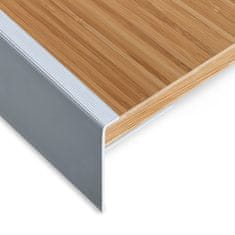 Vidaxl Rubnjaci za stepenice F-oblika 15 kom aluminijski 90 cm srebrni