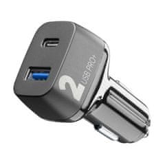 CellularLine Multipower 2 Pro + autopunjač, USB, USB-C, 36 W, crni