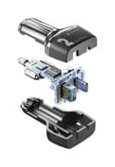 CellularLine Multipower 2 Pro + autopunjač, USB, USB-C, 36 W, crni