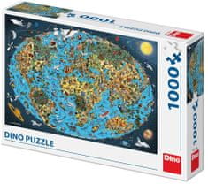 DINO Jigsaw crtana karta svijeta, 1000 komada